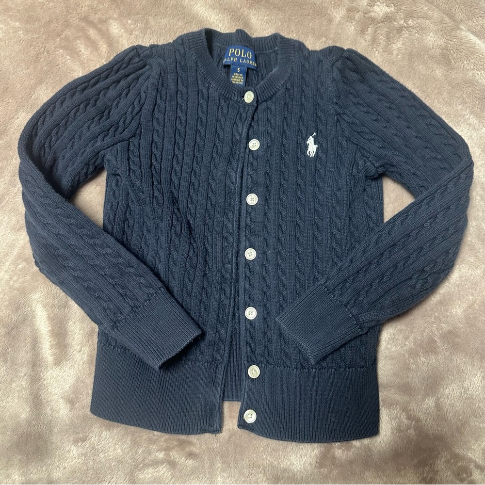 Polo by Ralph Lauren kids Navy Cable Knit Sweater